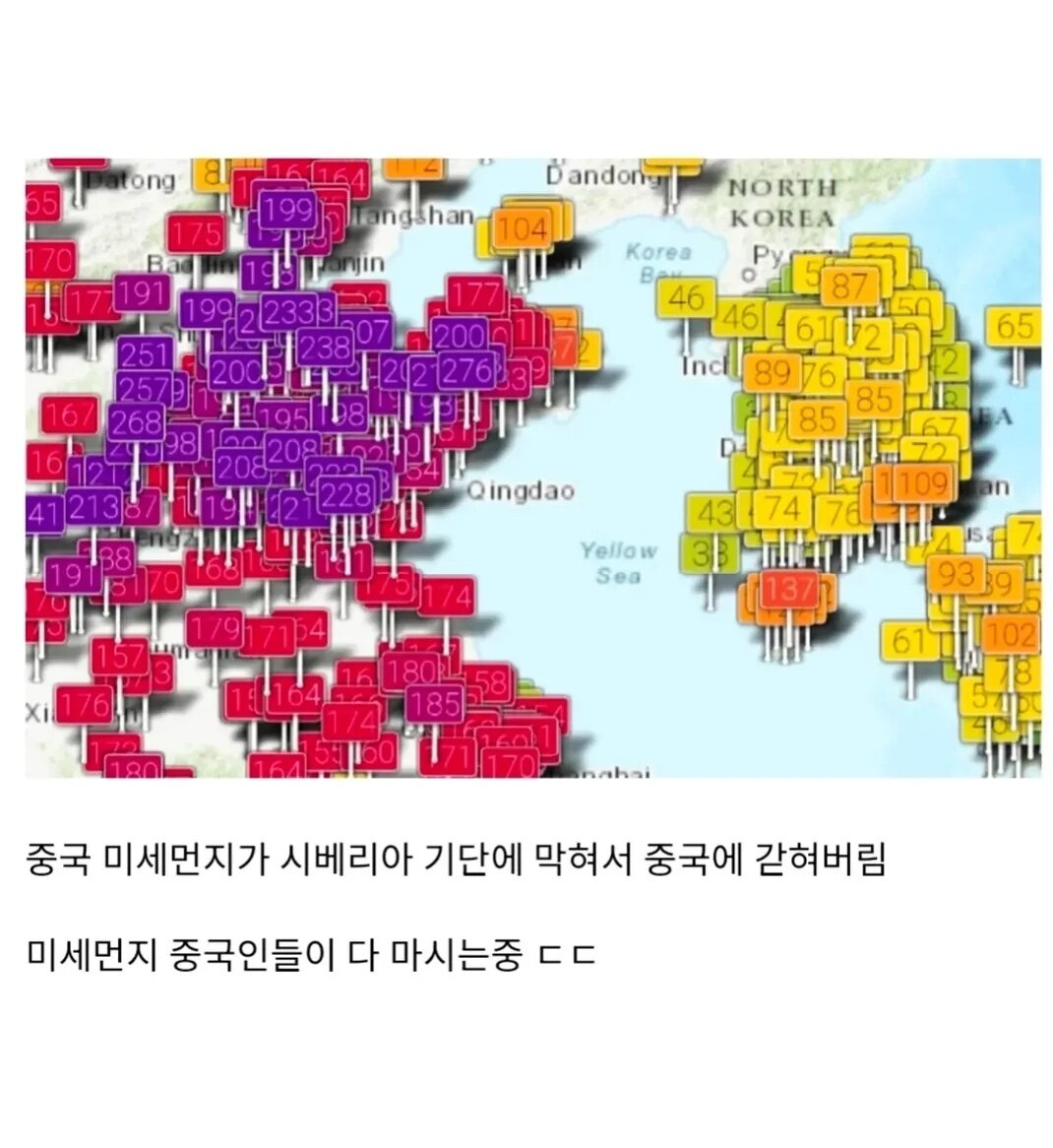 한국 추워서 중국 ㅈ댄이유