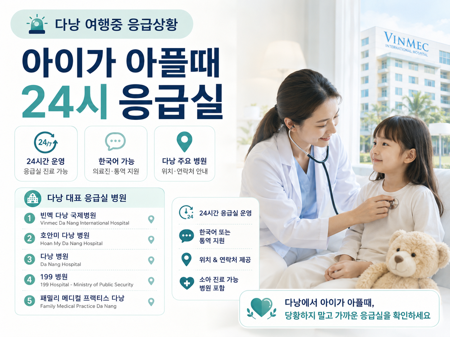 다낭 여행 중 갑자기 아플 때 꼭 알아둘 병원 5곳｜24시간 응급실·한국어 가능